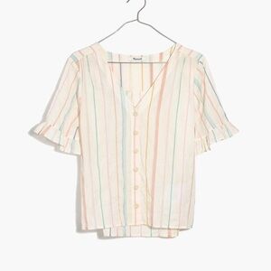 Madewell Multicolor Striped V-Neck Top